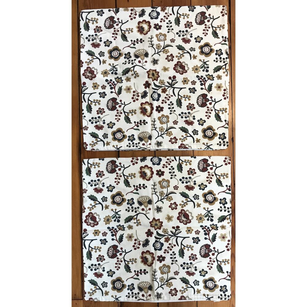 Set Pair 2 IKEA Brunort Multicolor Floral Throw Pillow Cushion Covers Cases 20"